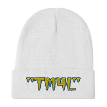 Load image into Gallery viewer, TM4L Beanie ( Yellow Letters & Blue Outline )