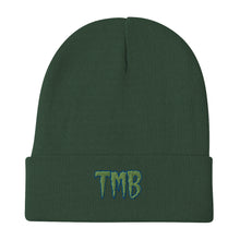 Load image into Gallery viewer, TMB Beanie ( Green Letters & Blue Outline )