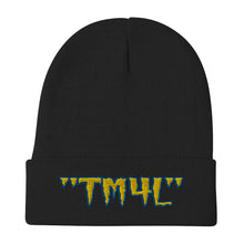 Load image into Gallery viewer, TM4L Beanie ( Yellow Letters & Blue Outline )