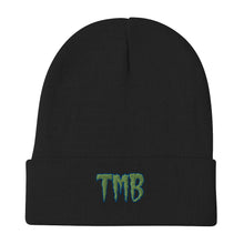 Load image into Gallery viewer, TMB Beanie ( Green Letters & Blue Outline )