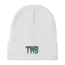 Load image into Gallery viewer, TMB Beanie ( Green Letters & Blue Outline )
