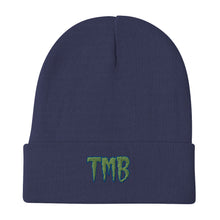Load image into Gallery viewer, TMB Beanie ( Green Letters & Blue Outline )