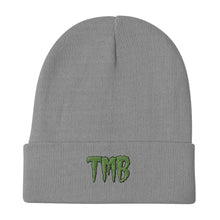 Load image into Gallery viewer, TMB Beanie ( Green Letters & Blue Outline )