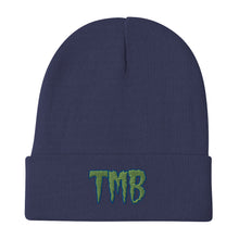 Load image into Gallery viewer, TMB Beanie ( Green Letters & Blue Outline )