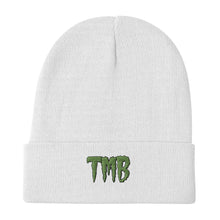 Load image into Gallery viewer, TMB Beanie ( Green Letters & Blue Outline )