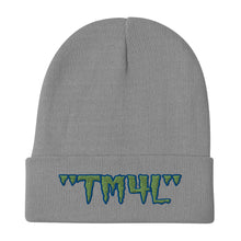 Load image into Gallery viewer, TM4L Beanie ( Green Letters & Blue Outline )