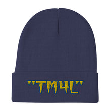 Load image into Gallery viewer, TM4L Beanie ( Yellow Letters & Blue Outline )