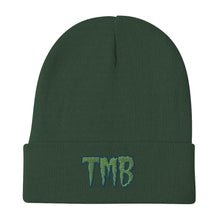 Load image into Gallery viewer, TMB Beanie ( Green Letters & Blue Outline )