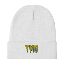 Load image into Gallery viewer, TMB Beanie ( Yellow Letters & Blue Outline )