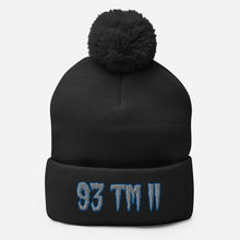 Load image into Gallery viewer, 93 TM 11 Pom-Pom Beanie ( Grey Letters & Blue Outline )