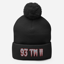 Load image into Gallery viewer, 93 TM 11 Pom-Pom Beanie ( Grey Letters & Red Outline )