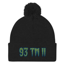Load image into Gallery viewer, 93 TM 11 Pom-Pom Beanie ( Green Letters & Blue Outline )
