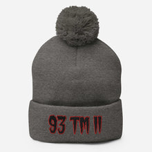 Load image into Gallery viewer, 93 TM 11 Pom-Pom Beanie ( Black Letters & Red Outline )