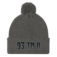 Load image into Gallery viewer, 93 TM 11 Pom-Pom Beanie ( Black Letters & Grey Outline )