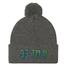 Load image into Gallery viewer, 93 TM 11 Pom-Pom Beanie ( Green Letters & Blue Outline )