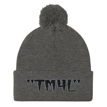 Load image into Gallery viewer, TM4L Pom-Pom Beanie ( Black Letters & Grey Outline )