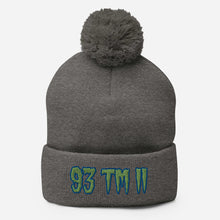 Load image into Gallery viewer, 93 TM 11 Pom-Pom Beanie ( Green Letters & Blue Outline )