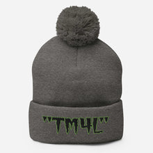 Load image into Gallery viewer, TM4L Pom-Pom Beanie ( Black Letters & Green Outline )