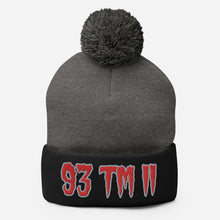 Load image into Gallery viewer, 93 TM 11 Pom-Pom Beanie ( Red Letters & Grey Outline )