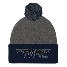 Load image into Gallery viewer, TM4L Pom-Pom Beanie ( Black Letters & Grey Outline )