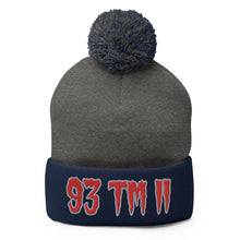Load image into Gallery viewer, 93 TM 11 Pom-Pom Beanie ( Red Letters & Grey Outline )