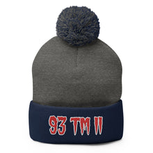 Load image into Gallery viewer, 93 TM 11 Pom-Pom Beanie ( Red Letters & White Outline )