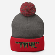 Load image into Gallery viewer, TM4L Pom-Pom Beanie ( Black Letters & Green Outline )