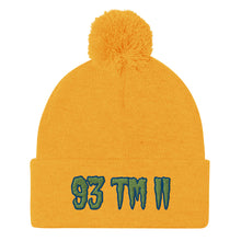 Load image into Gallery viewer, 93 TM 11 Pom-Pom Beanie ( Green Letters & Blue Outline )