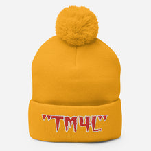 Load image into Gallery viewer, TM4L Pom-Pom Beanie ( Red Letters & White Outline )