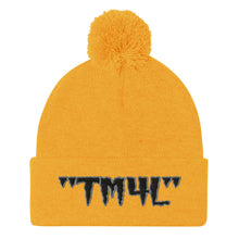 Load image into Gallery viewer, TM4L Pom-Pom Beanie ( Black Letters & Grey Outline )