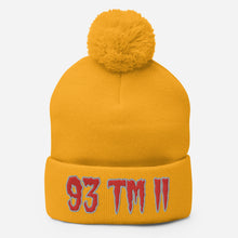 Load image into Gallery viewer, 93 TM 11 Pom-Pom Beanie ( Red Letters & Grey Outline )