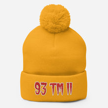 Load image into Gallery viewer, 93 TM 11 Pom-Pom Beanie ( Red Letters & White Outline )