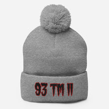 Load image into Gallery viewer, 93 TM 11 Pom-Pom Beanie ( Black Letters & Red Outline )