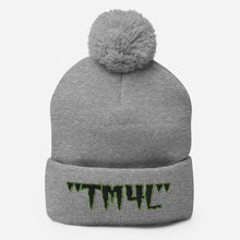 Load image into Gallery viewer, TM4L Pom-Pom Beanie ( Black Letters & Green Outline )