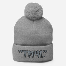 Load image into Gallery viewer, TM4L Pom-Pom Beanie ( Grey Letters & Black Outline )