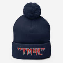 Load image into Gallery viewer, TM4L Pom-Pom Beanie ( Red Letters & Gray Outline )