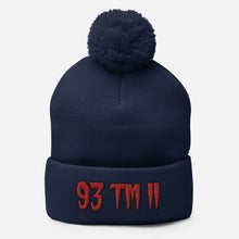 Load image into Gallery viewer, 93 TM 11 Pom-Pom Beanie ( Red Letters & Black Outline )