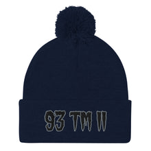 Load image into Gallery viewer, 93 TM 11 Pom-Pom Beanie ( Black Letters & Grey Outline )