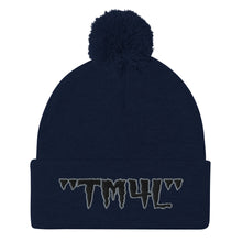 Load image into Gallery viewer, TM4L Pom-Pom Beanie ( Black Letters & Grey Outline )