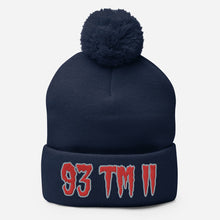 Load image into Gallery viewer, 93 TM 11 Pom-Pom Beanie ( Red Letters & Grey Outline )
