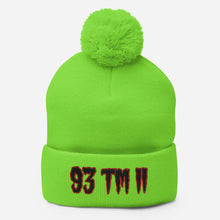 Load image into Gallery viewer, 93 TM 11 Pom-Pom Beanie ( Black Letters & Red Outline )