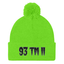 Load image into Gallery viewer, 93 TM 11 Pom-Pom Beanie ( Black Letters & Grey Outline )