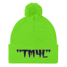 Load image into Gallery viewer, TM4L Pom-Pom Beanie ( Black Letters & Grey Outline )