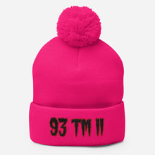 Load image into Gallery viewer, 93 TM 11 Pom-Pom Beanie ( Black Letters & Red Outline )