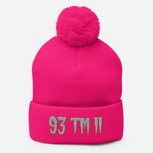 Load image into Gallery viewer, 93 TM 11 Pom-Pom Beanie ( Grey Letters & Red Outline )