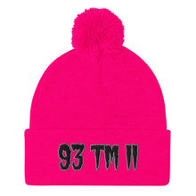 Load image into Gallery viewer, 93 TM 11 Pom-Pom Beanie ( Black Letters & Grey Outline )