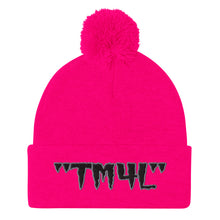 Load image into Gallery viewer, TM4L Pom-Pom Beanie ( Black Letters & Grey Outline )
