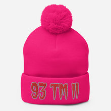 Load image into Gallery viewer, 93 TM 11 Pom-Pom Beanie ( Red Letters & Grey Outline )