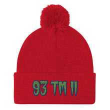Load image into Gallery viewer, 93 TM 11 Pom-Pom Beanie ( Green Letters & Blue Outline )