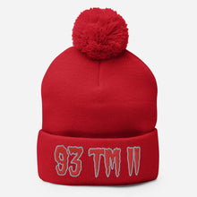 Load image into Gallery viewer, 93 TM 11 Pom-Pom Beanie ( Red Letters & Grey Outline )